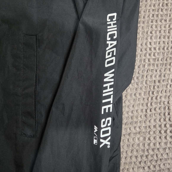 Majestic Chicago White Sox Black Windbreaker Jacket Men's Size 2XL - Picture 3 of 9